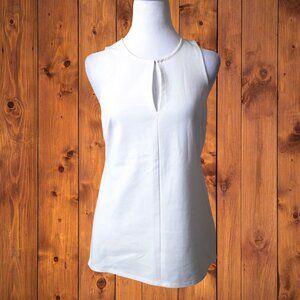 BCB Generation Women's XS White Tank Blouse With Black Side Insert Pullover